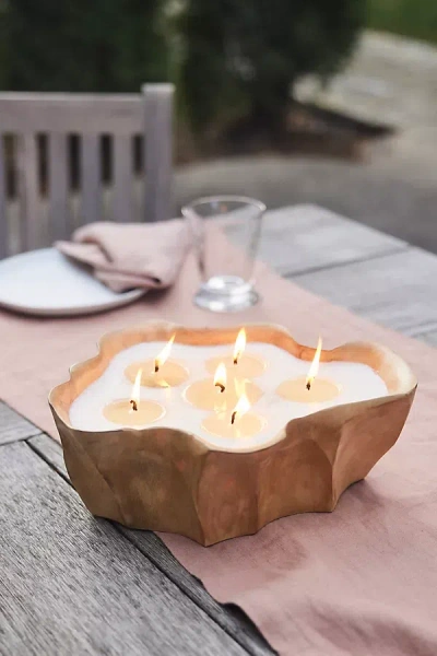 Terrain Teak Bowl Candle, Citronella In Neutral