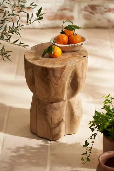 Terrain Teak Root Hourglass Stool In Brown