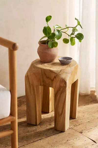 Terrain Teak Root Stool In Brown