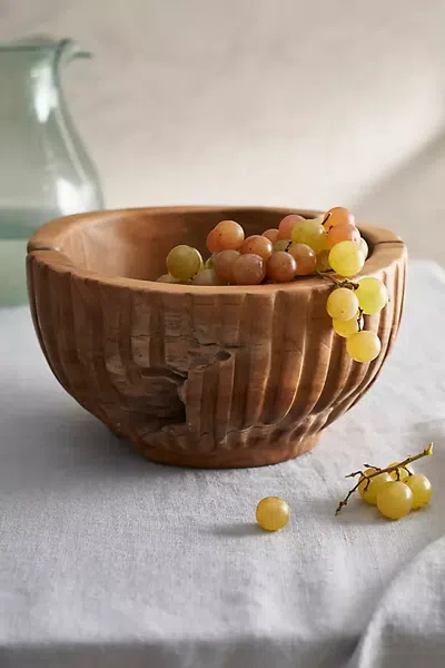 Terrain Teak Serving Bowl, Tall In Brown