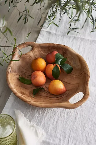 Terrain Teak Serving Bowl With Handles In Brown