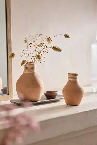 Terrain Terracotta + Bamboo Bud Vase In Brown