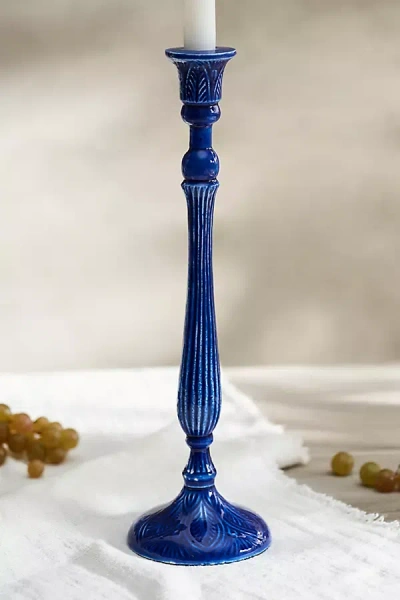 Terrain Textured Enamel Taper Holder, Large