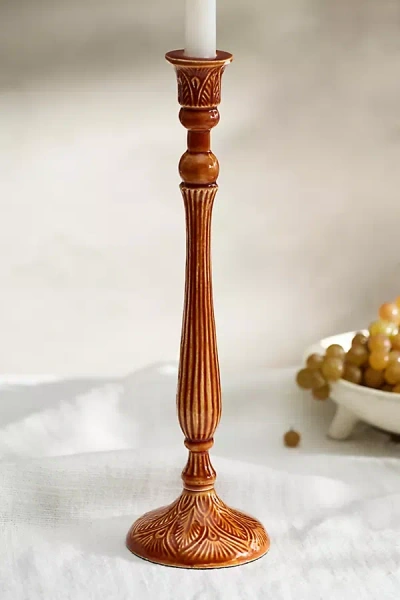 Terrain Textured Enamel Taper Holder, Large