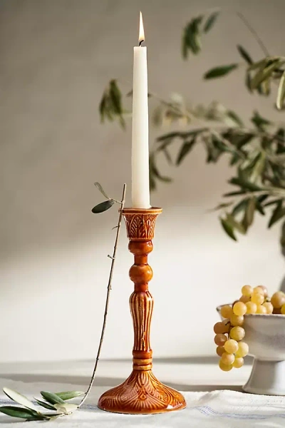 Terrain Textured Enamel Taper Holder, Medium