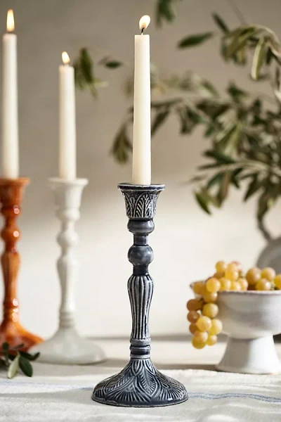 Terrain Textured Enamel Taper Holder, Medium