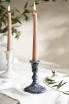 Terrain Textured Enamel Taper Holder, Small In Blue