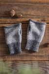 Terrain Textured Fingerless Alpaca Gloves In Grey
