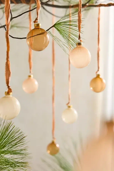 Terrain Tonal Glass Bauble Ornaments, Set Of 15