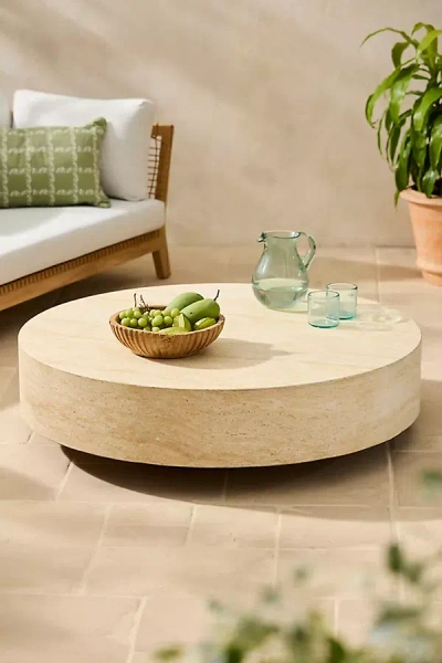 Terrain Travertine Finish Coffee Table