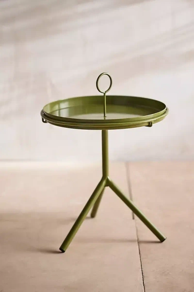Terrain Tray Top Iron Side Table In Green