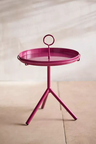 Terrain Tray Top Iron Side Table In Pink