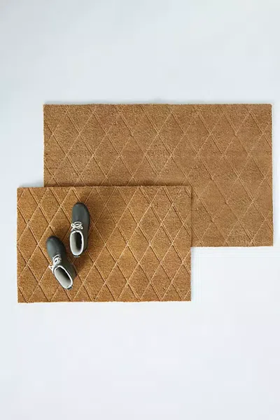 Terrain Trellis Embossed Doormat In Brown