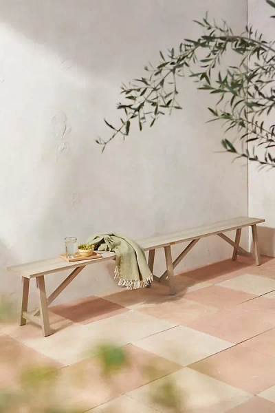 Terrain Trestle Teak Bench In Neutral