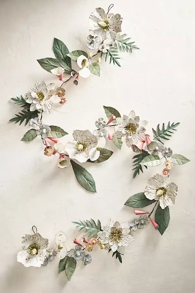 Terrain Tropical Floral Iron Garland In Green