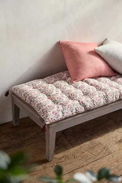 Terrain Tufted Cotton Floor Cushion, Floral Vine In Multi