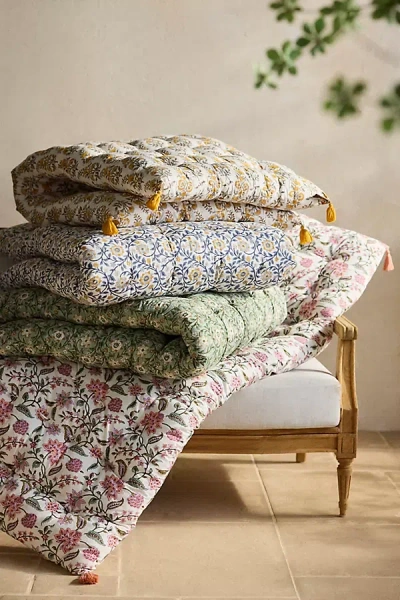 Terrain Tufted Cotton Floor Cushion, Garden Floral