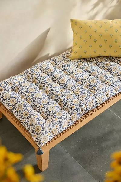 Terrain Tufted Cotton Floor Cushion, Garden Floral In Multi