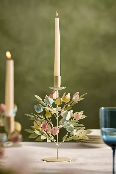Terrain Tulip Iron Taper Holder In Green
