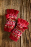 Terrain Tulip Wool Fingerless Gloves In Red