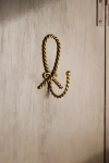 Terrain Twisted Brass Wall Hook In Gold