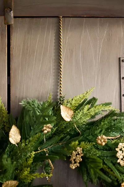 Terrain Twisted Brass Wreath Hook