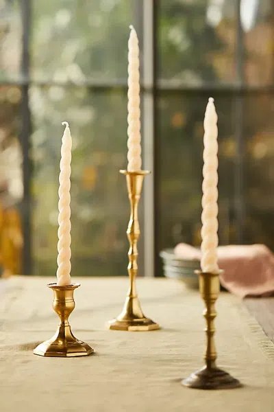 Terrain Twisty Taper Candles, Set Of 3 In Beige