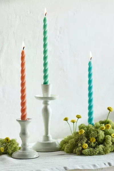 Terrain Twisty Taper Candles, Set Of 3 Brights In White