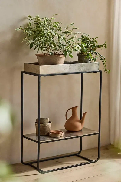 Terrain Two-tier Silver Trough Plant Stand