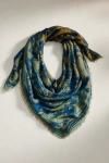 Terrain Two-tone Floral Cashmere + Modal Scarf In Blue