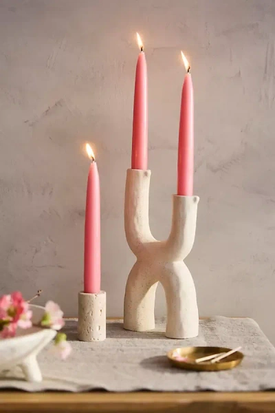 Terrain Unscented Taper Candle Set In Pink