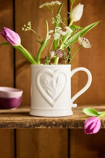Terrain Valentine Cameo Stoneware Mug, Heart In Multi