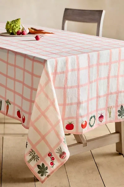 Terrain Veggie Grid Linen Tablecloth