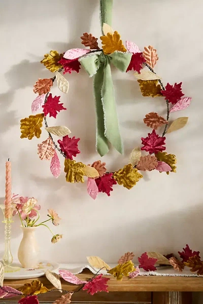 Terrain Velvet + Iron Leaves Wreath In Multi