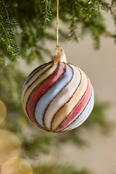 Terrain Velvety Swirl Glass Globe Ornament