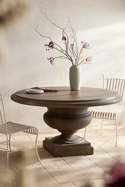 Terrain Venetian Stone Pedestal Dining Table In Brown