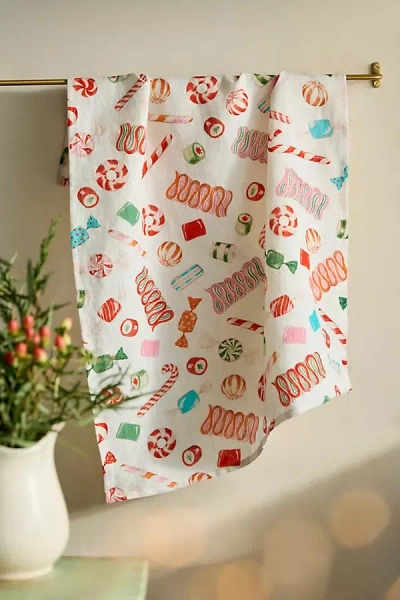 Terrain Vintage Candy Linen Dish Towel In Multi