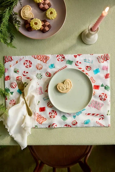Terrain Vintage Candy Linen Placemat In White