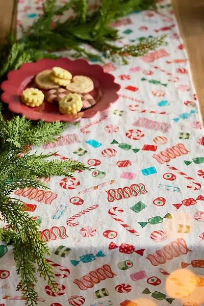 Terrain Vintage Candy Linen Table Runner In Multi
