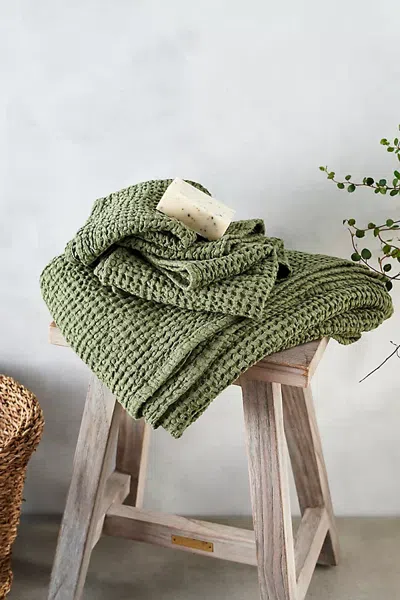 Terrain Waffle Weave Bath Towel In Green