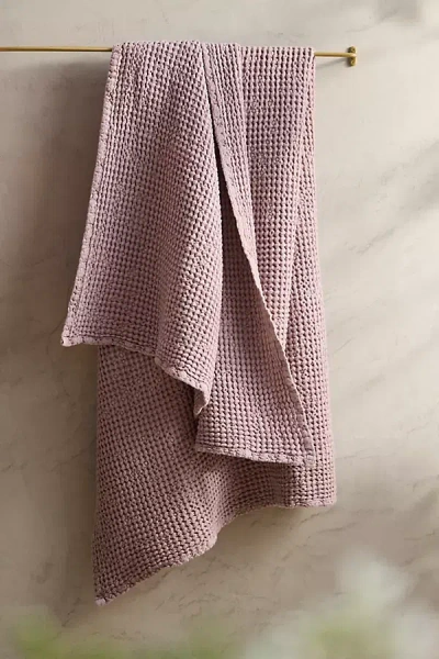 Terrain Waffle Weave Bath Towel, Rose In Purple