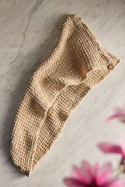 Terrain Waffle Weave Hair Turban In Beige