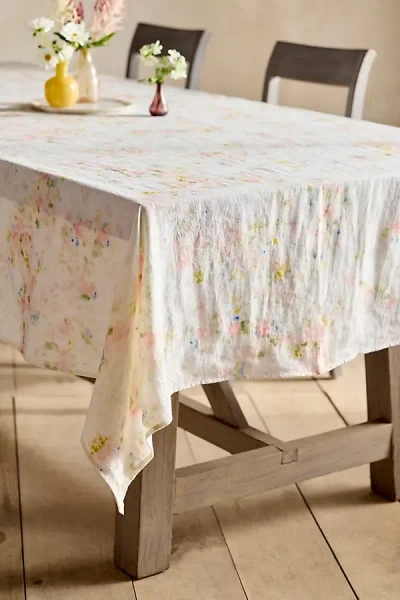 Terrain Watercolor Blooms Linen Tablecloth