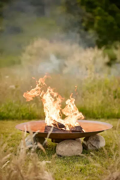 Terrain Weathering Steel Low Bowl Fire Pit In Multicolor