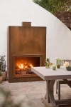Terrain Weathering Steel Paned Outdoor Fireplace, Extra Large In Brown