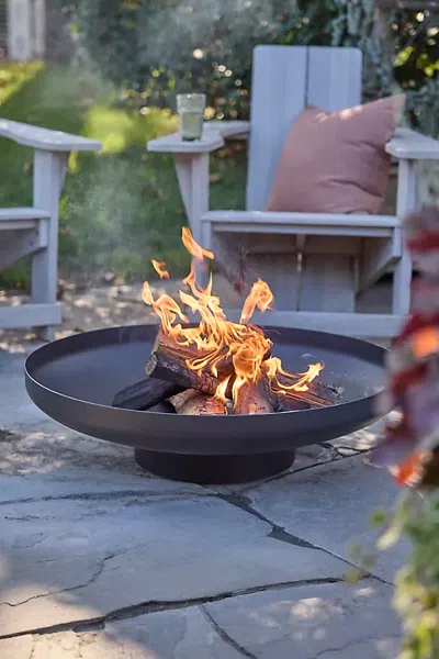 Terrain Weathering Steel Round Bowl Fire Pit In Black