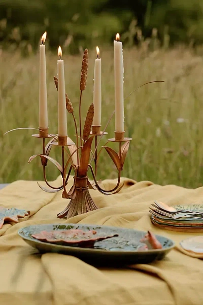 Terrain Wheat Candelabra In Gold
