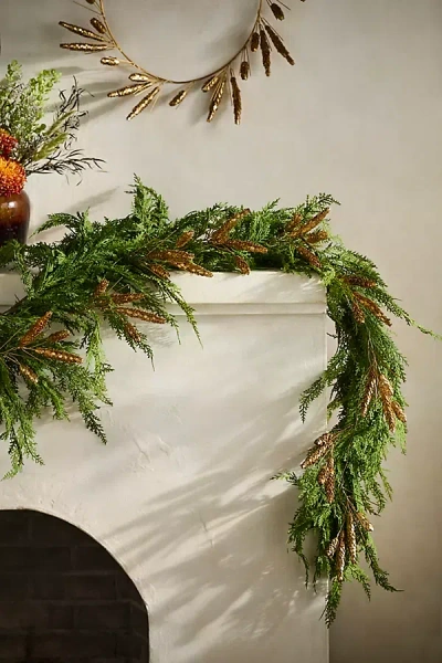 Terrain Wheat Field Iron Garland In Green
