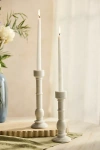 Terrain White Marble Taper Holder In Multicolor