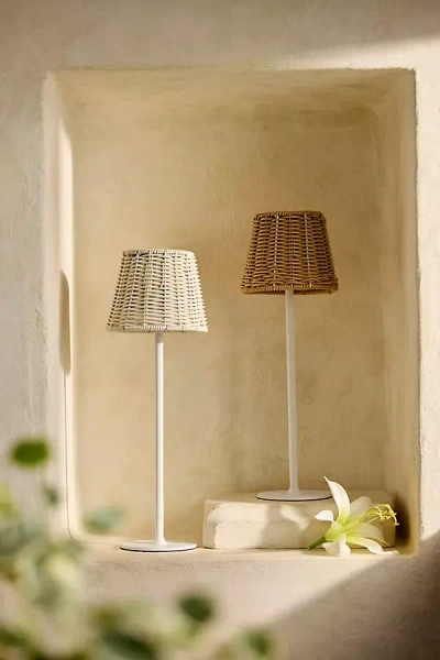 Terrain Wicker Solar Table Lamp